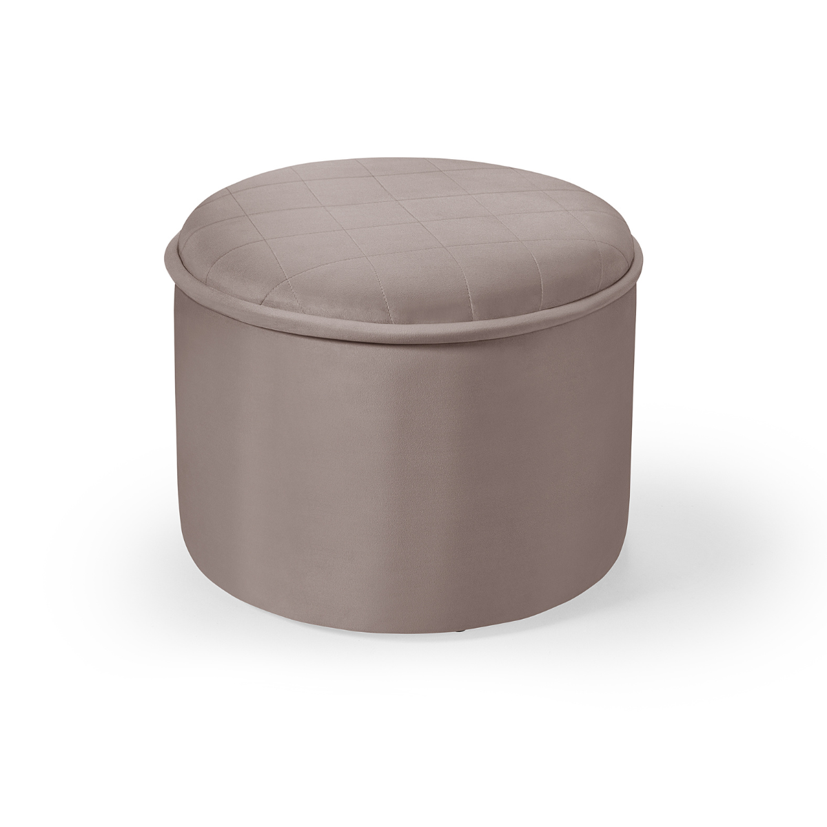 Pufe Sapateira Tecido Suede Creme