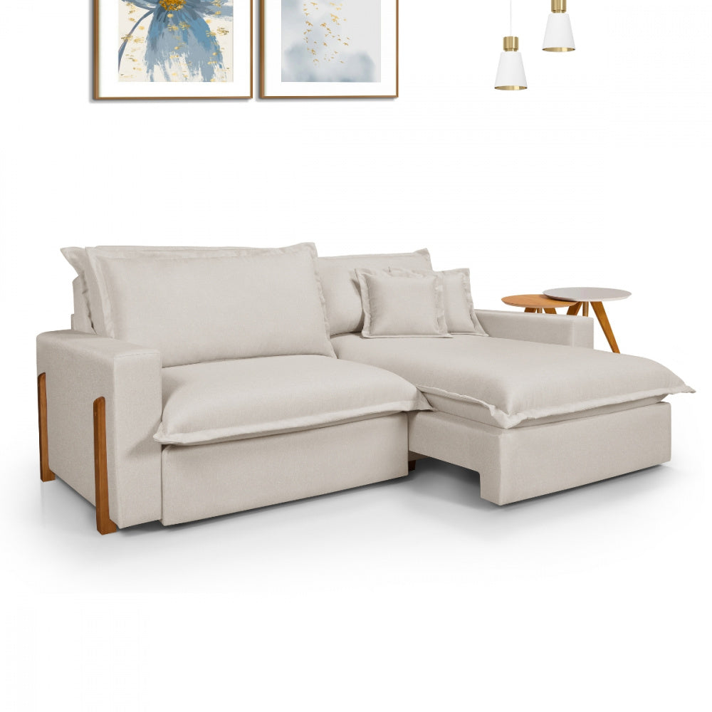 Sofá Retrátil Reclinável Davi com Molas Ensacadas no Assento Tecido Linho