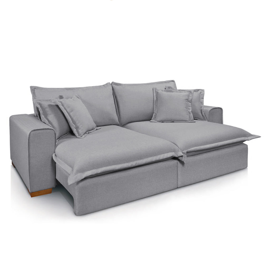 Sofá Retrátil Reclinável Verona c/ molas ensacadas no assento Tecido Linho