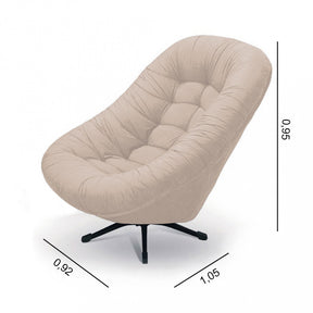 Poltrona Mônaco Tecido Suede Bege