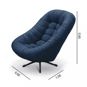 Poltrona Mônaco Tecido Suede Azul Marinho