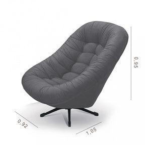 Poltrona Mônaco Tecido Suede Cinza