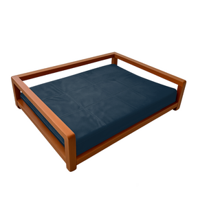 Cama Pet para Animais de Pequeno Porte Tecido Suede Base Madeira