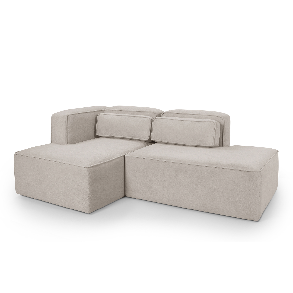 Sofá Versatile Tecido Bouclé Bege 2,10M