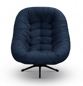 Poltrona Mônaco Tecido Suede Azul Marinho