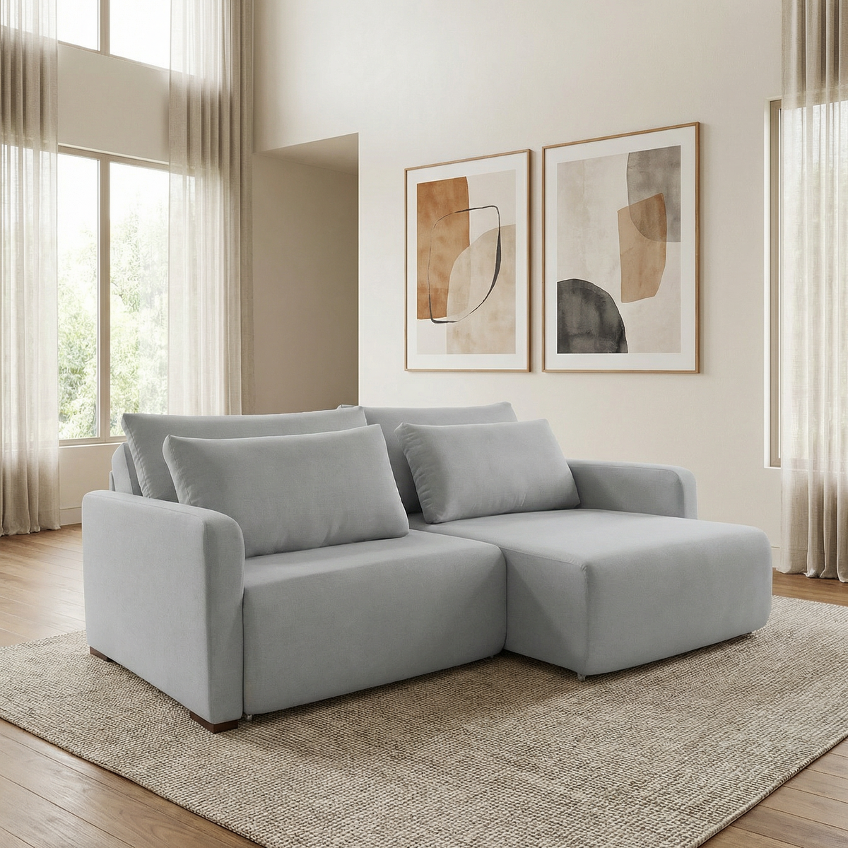 Sofá Retrátil Reclinável Maythê Sem Caixa Tecido Linho