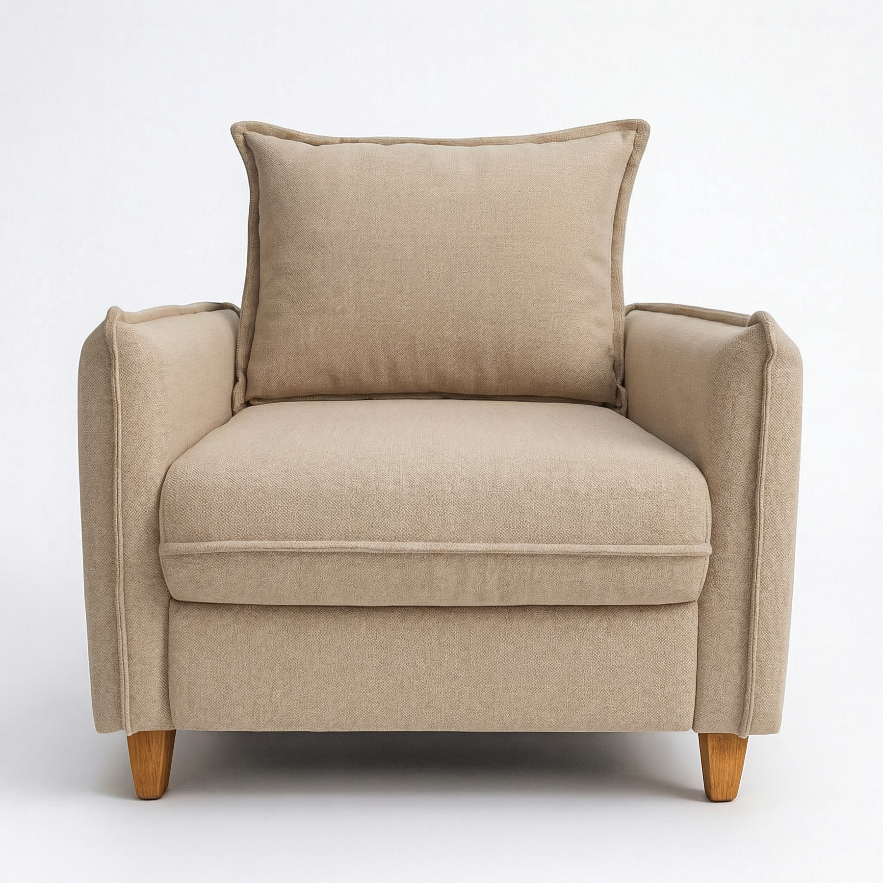 Conjunto Sofá Living Córdoba e Duas Poltronas Tecido Linho Cru