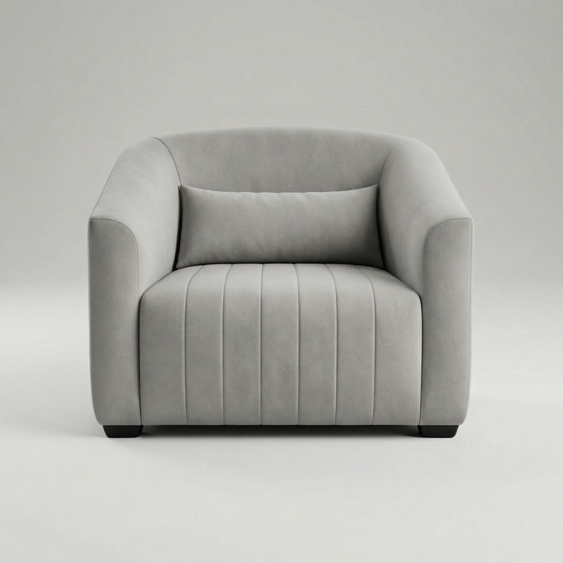 Conjunto Sofá Living Ísis e Uma Poltrona Tecido Linho Cinza