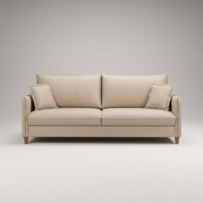 Conjunto Sofá Living Córdoba e Uma Poltrona Tecido Linho