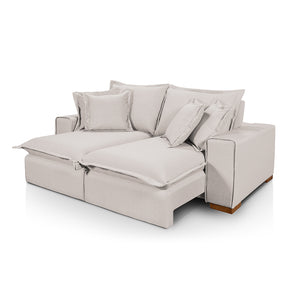 Sofá Retrátil Reclinável Verona c/ molas ensacadas no assento Tecido Linho